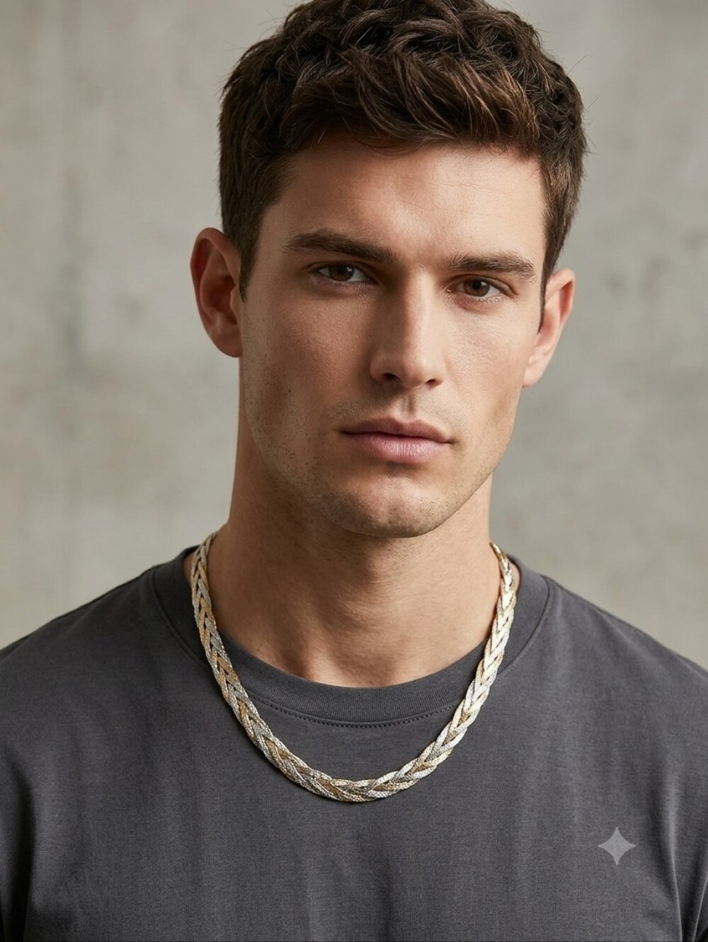 Premier DESIGNS CROWN SILVER AND GOLD TONE BRAIDED NECKLACE‎